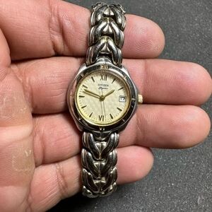Vintage Citizen Elegance Watch Women Two Tone Cream Dial Date 6010-S53183 PARTS